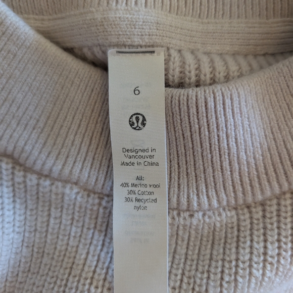 lululemon athletica Womens 6 Gray Merino Wool Blend Ribbed Crewneck Sweater - Picture 7 of 7